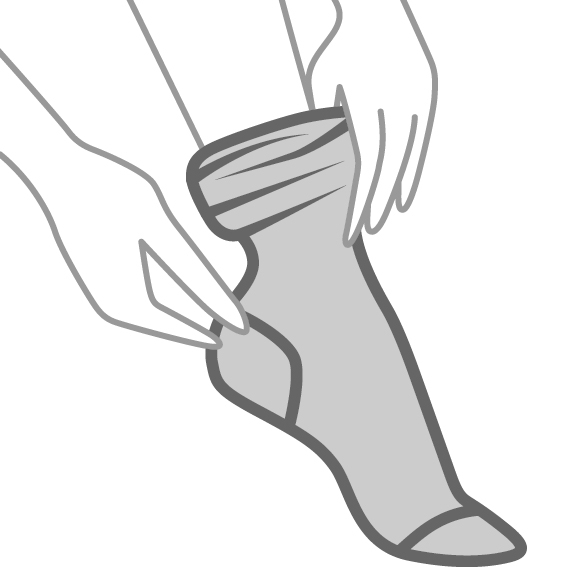 Putting on tights properly - STEP 2 Putting on tights properly - STEP 2